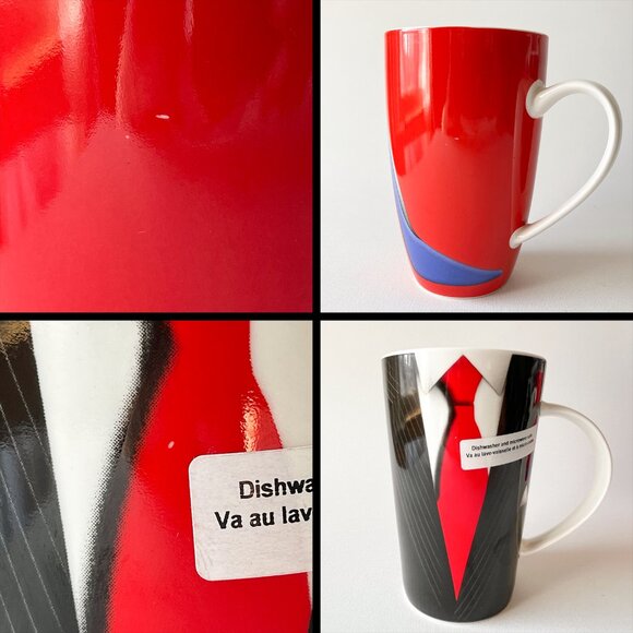 Christopher Vine Maxwell Williams Sky High & The Gentleman Set 2 Mugs Black/Red - Picture 4 of 9